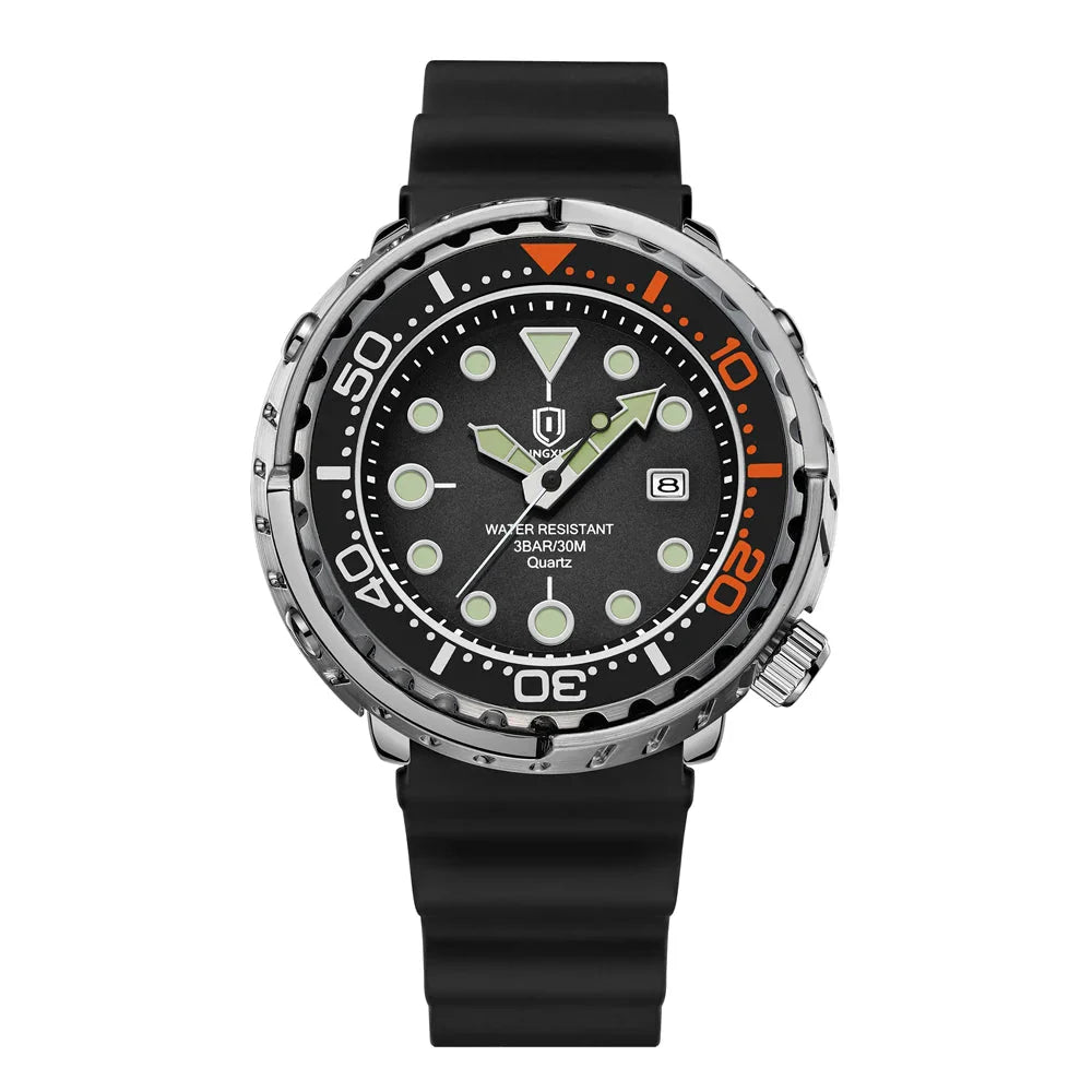 QINGXIYA Sports Men Quartz Watch Silicone Strap Waterproof Luminous Date Wristwatch Mens Military Clock Man Relogio Masculino GIORGIO MARENO