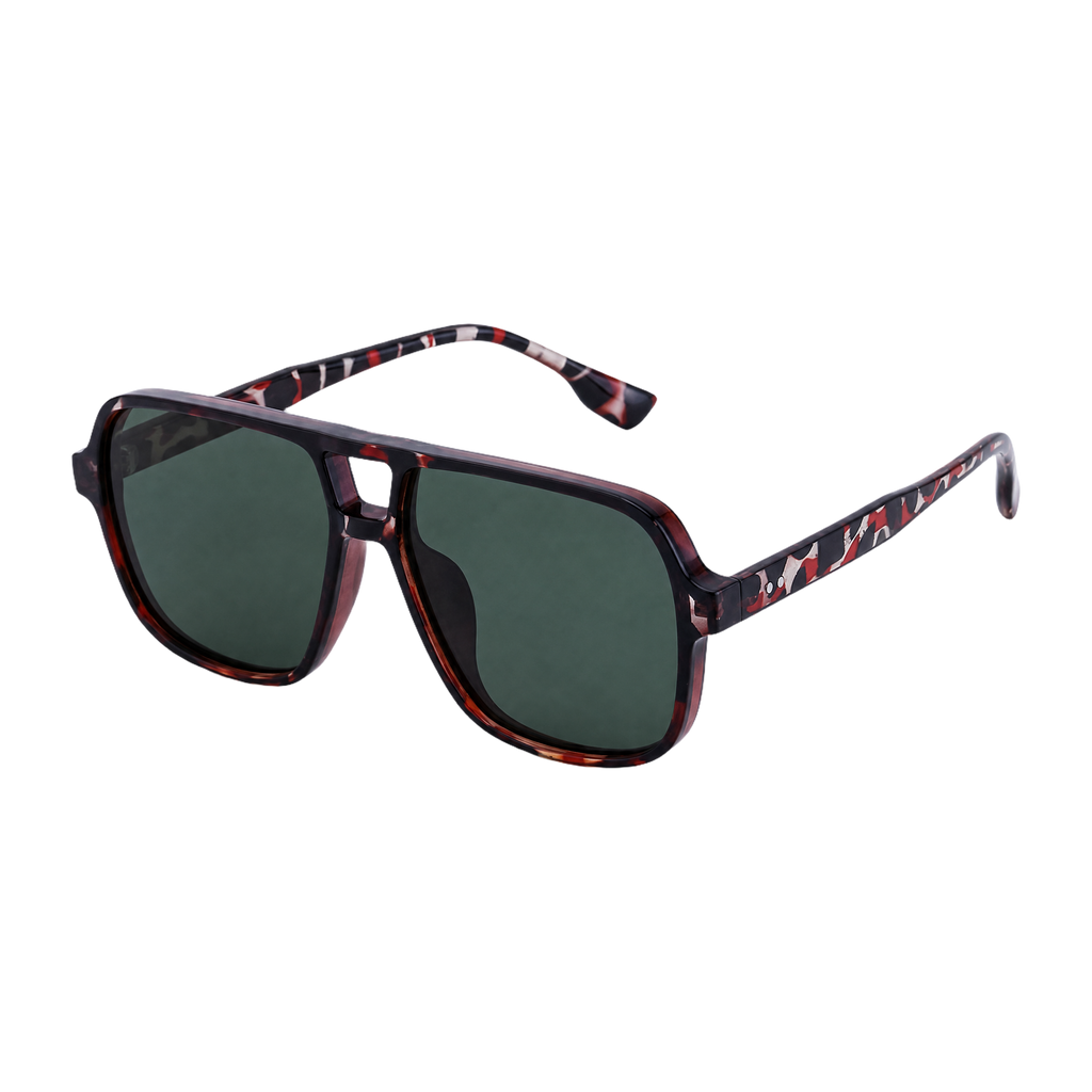 MV Retro — Oversized Square Sunglasses Red dark green