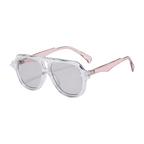 MV Grayson — Double-Bridge Pilot Sunglasses Transparent Grey