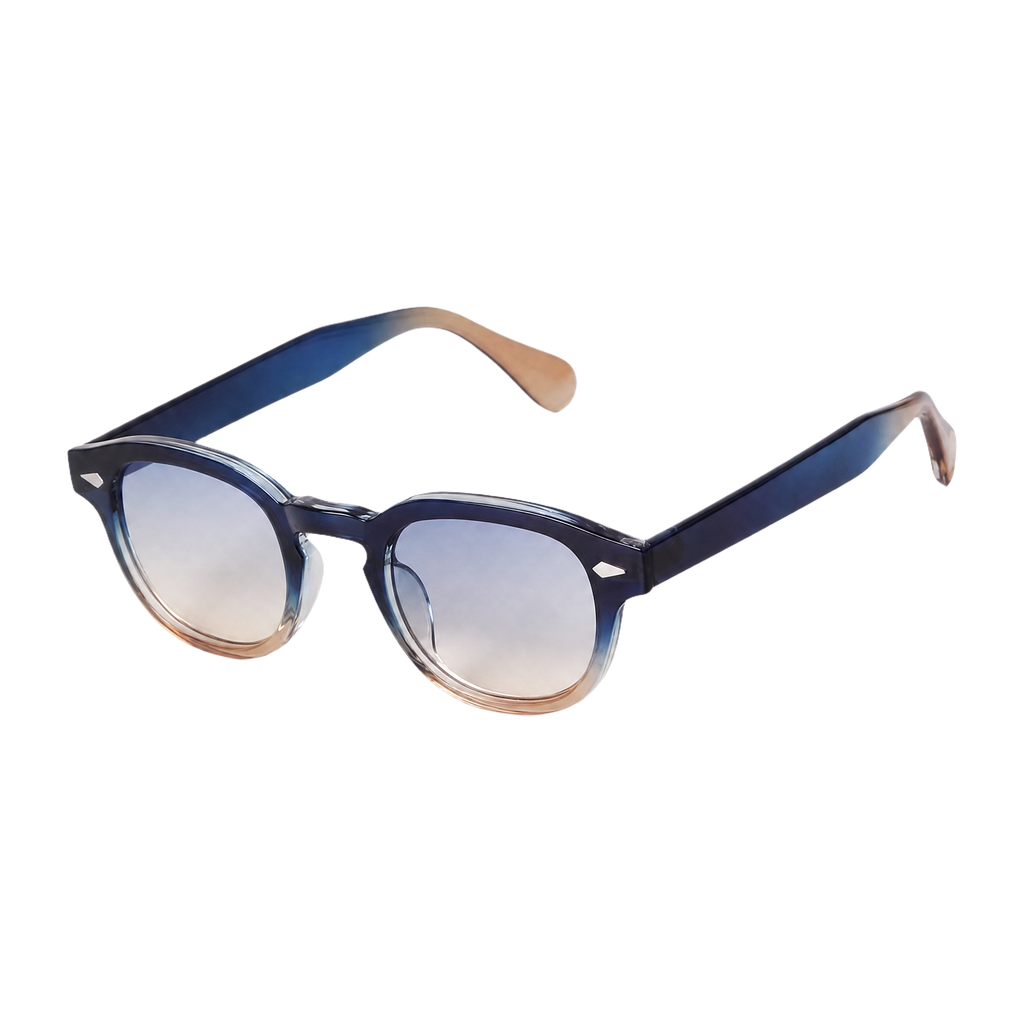 MV Ashford — Round Acetate Sunglasses Cream Teal