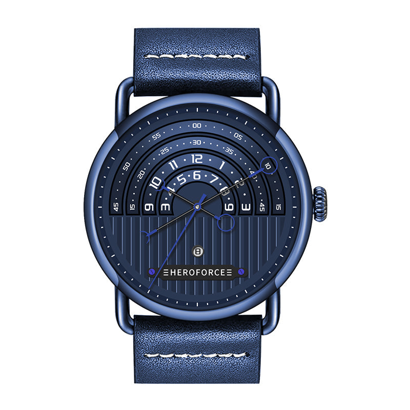HeroForce 5005A – Men’s Minimal Dial Watch - Classic Leather Strap Martino Valenti