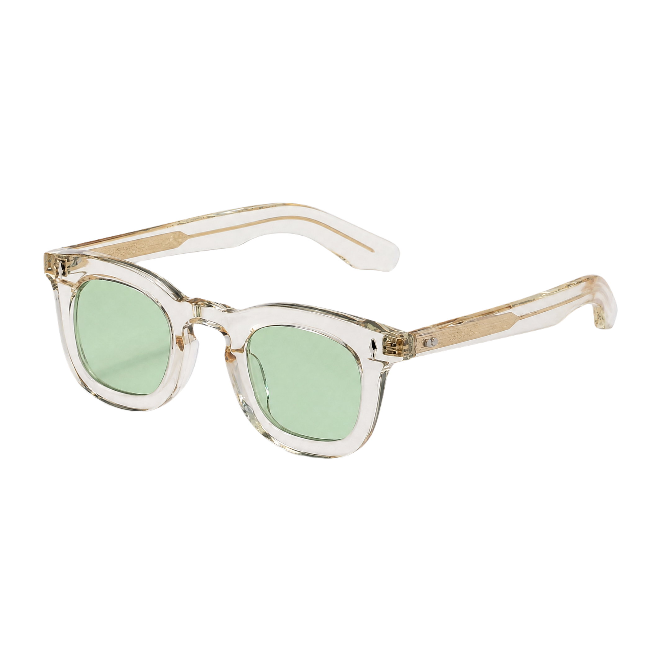 MV Lennox — Round Acetate Sunglasses Clear Green