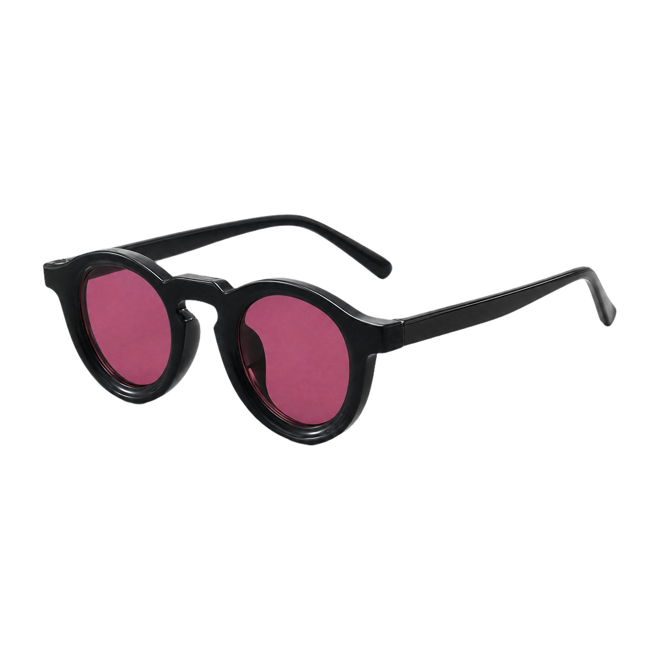 MV Hawthorne — Round Acetate Sunglasses Black Red