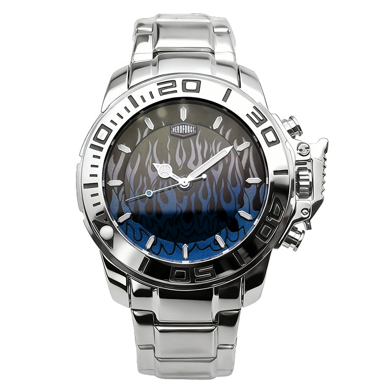 HeroForce 2370D - Flame Dial Men’s Watch – Sport Luxury Steel Timepiece Martino Valenti