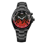 HeroForce 2020 - Red Flame Dial Unisex Watch – Black Steel Quartz Martino Valenti