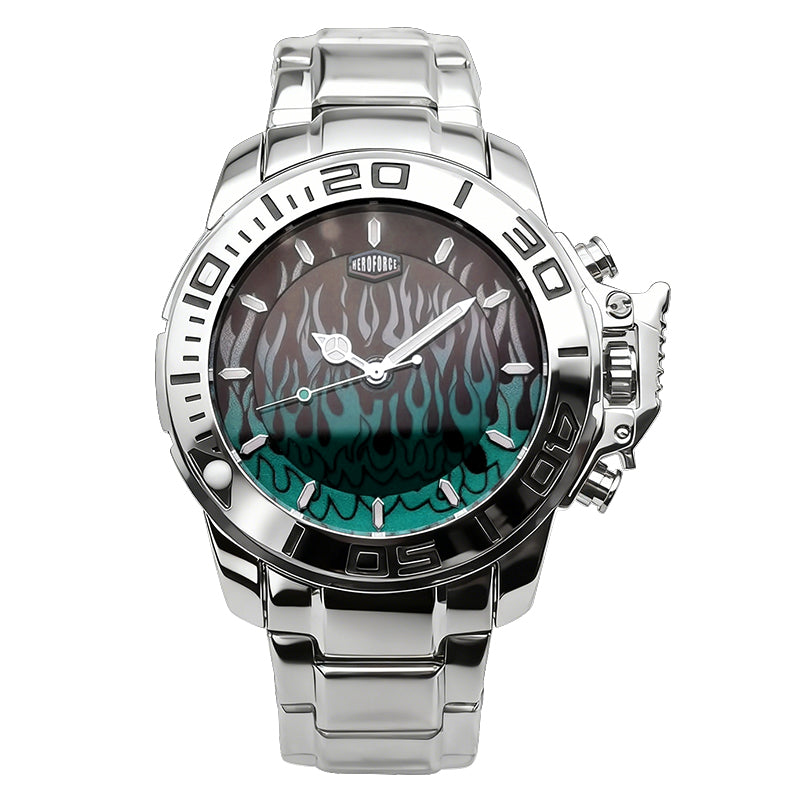 HeroForce 2370D - Flame Dial Men’s Watch – Sport Luxury Steel Timepiece Martino Valenti