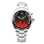 HeroForce 2020 - Red Flame Dial Unisex Watch – Black Steel Quartz Martino Valenti