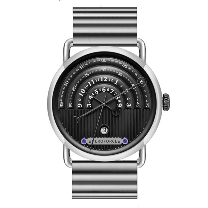 HeroForce 5005B – Men’s Minimal Dial Watch - Stainless Steel Strap Martino Valenti