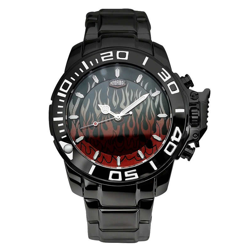 HeroForce 2370D - Flame Dial Men’s Watch – Sport Luxury Steel Timepiece Martino Valenti