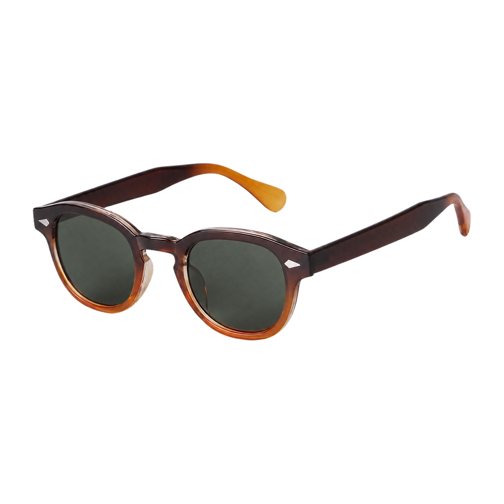 MV Ashford — Round Acetate Sunglasses Green Orange