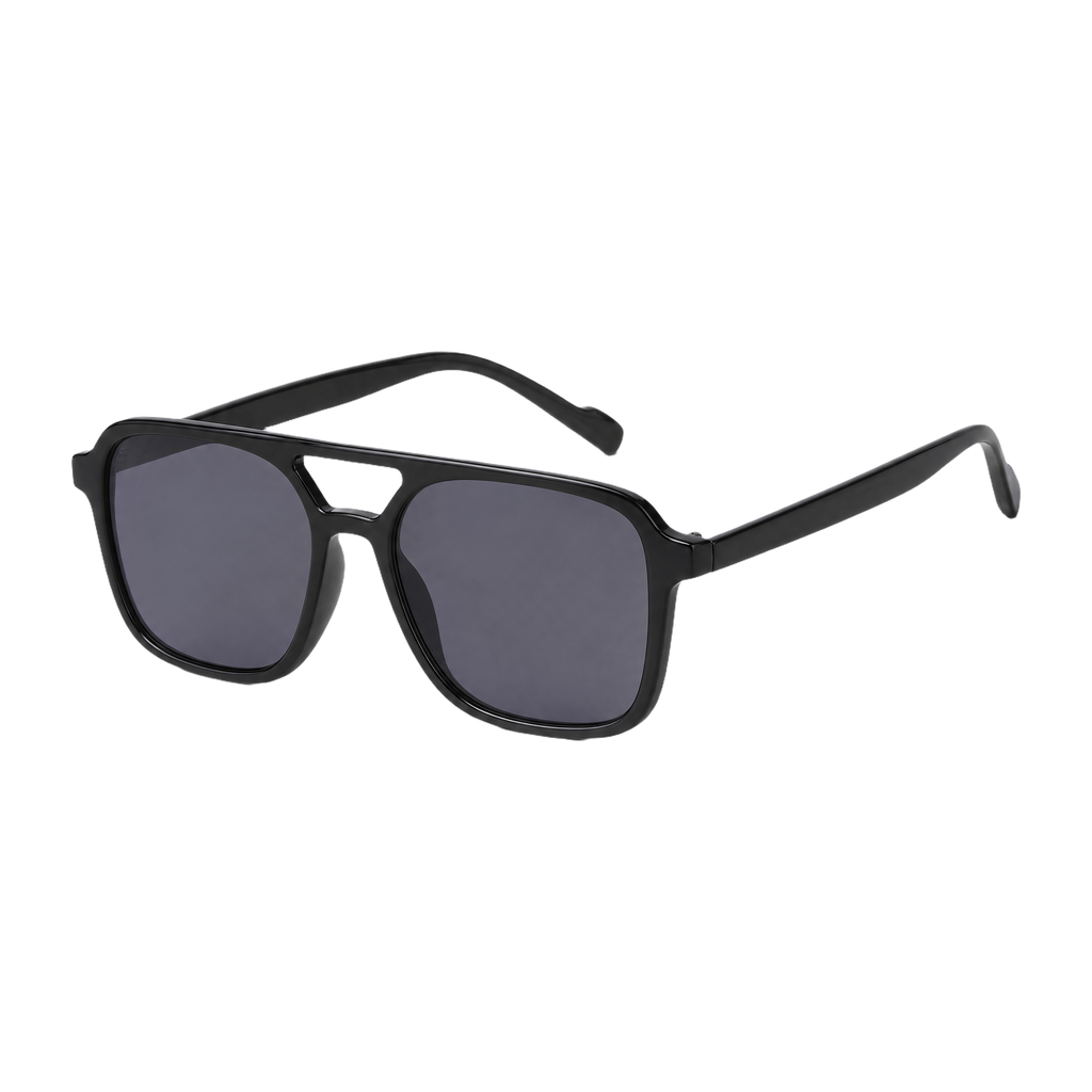 MV Sterling — Double-Bridge Pilot Sunglasses Black