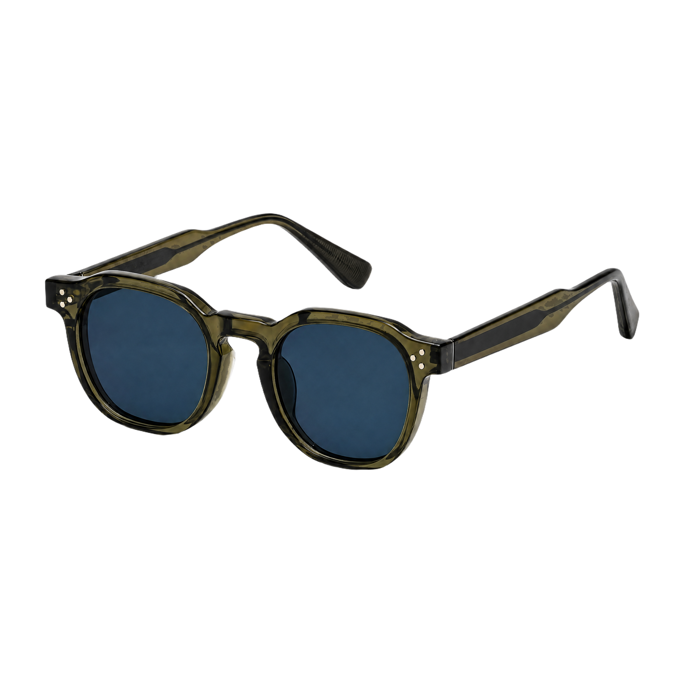 MV Beckett — Round Acetate Sunglasses Black Teal