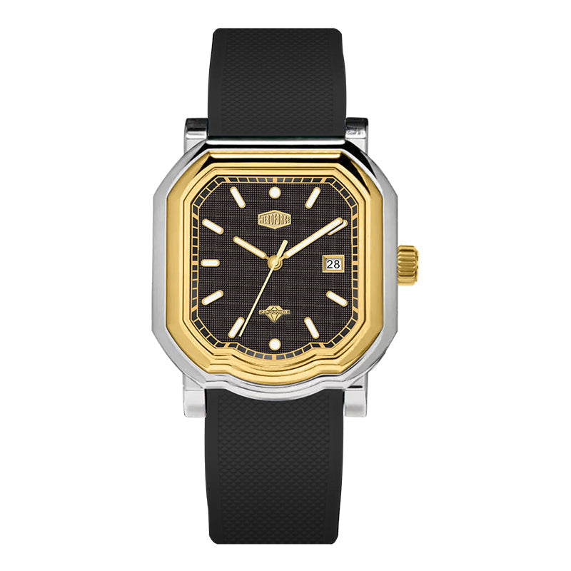 HeroForce 5051P – Men’s Square Business Watch with Multi-Faceted Bezel and Date Martino Valenti