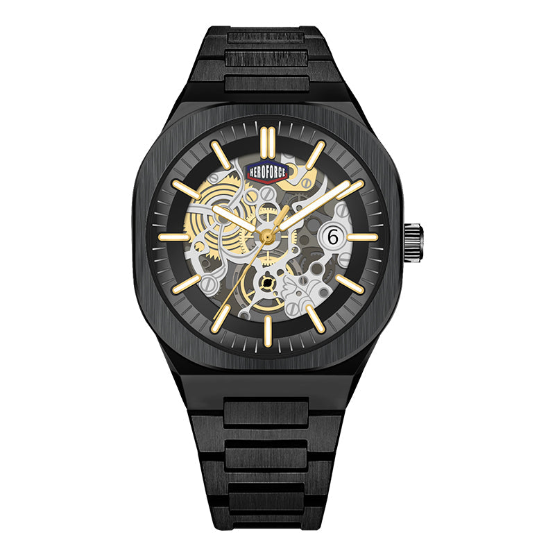 HeroForce 5042A - Skeleton Elite – Luxury Mechanical Style Watch with Octagonal Bezel Martino Valenti