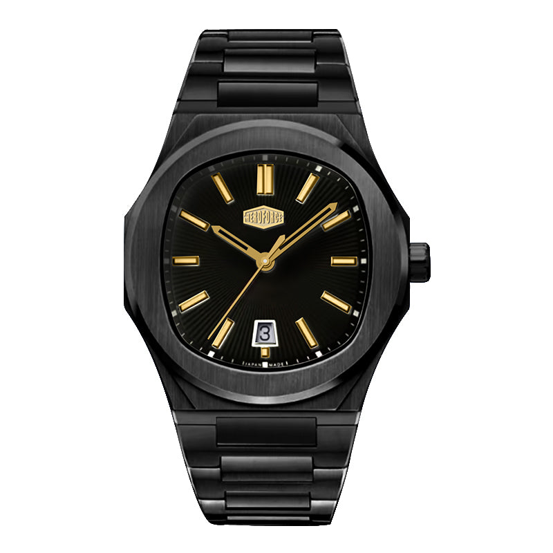 HeroForce 5046 – Luxury Analog Watch with Sunray Dial & Tapered Link Bracelet Martino Valenti