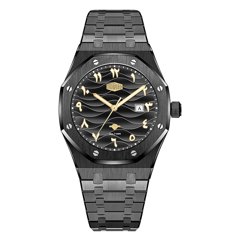 HeroForce 5070B – Octagonal Arabic Numeral Watch with Wave Textured Dial Martino Valenti