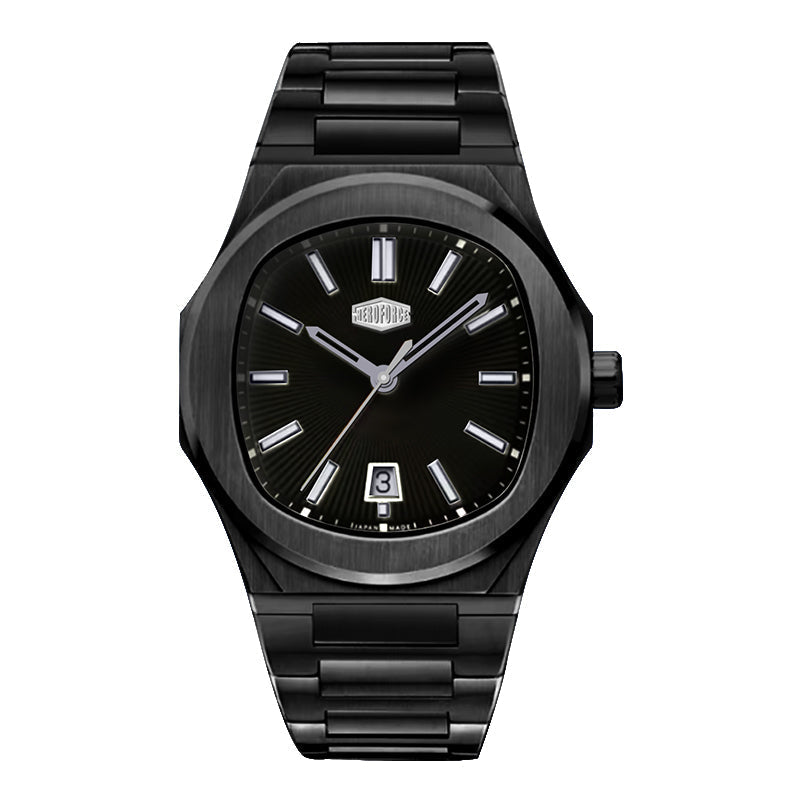 HeroForce 5046 – Luxury Analog Watch with Sunray Dial & Tapered Link Bracelet Martino Valenti