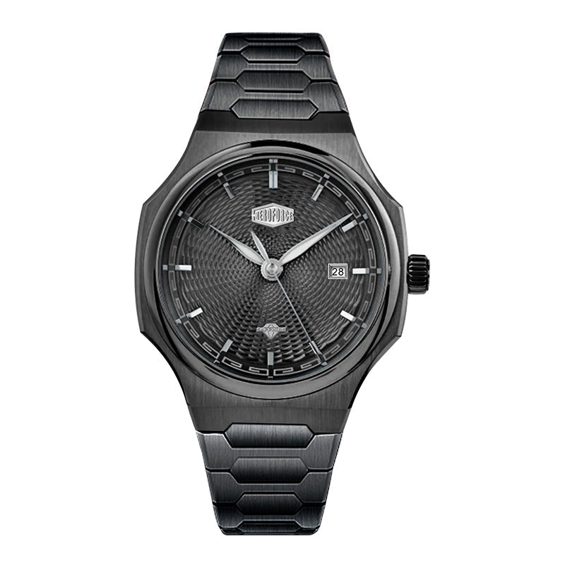HeroForce 5006 - Sunburst Ripple – Luxury Watch with Radial Textured Dial Martino Valenti