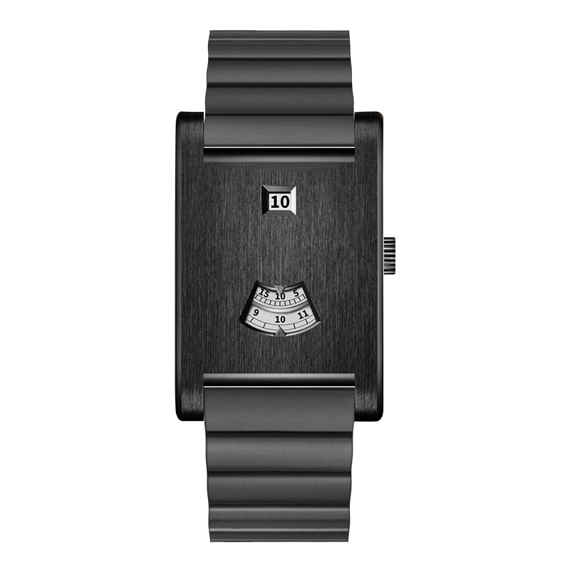 HeroForce 5035S – Jump-Hour Rectangle Watch with Integrated Cylindrical Bracelet Martino Valenti
