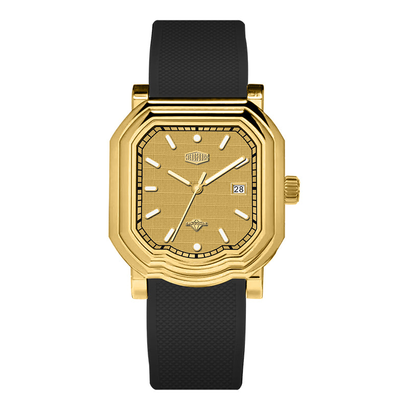 HeroForce 5051P – Men’s Square Business Watch with Multi-Faceted Bezel and Date Martino Valenti