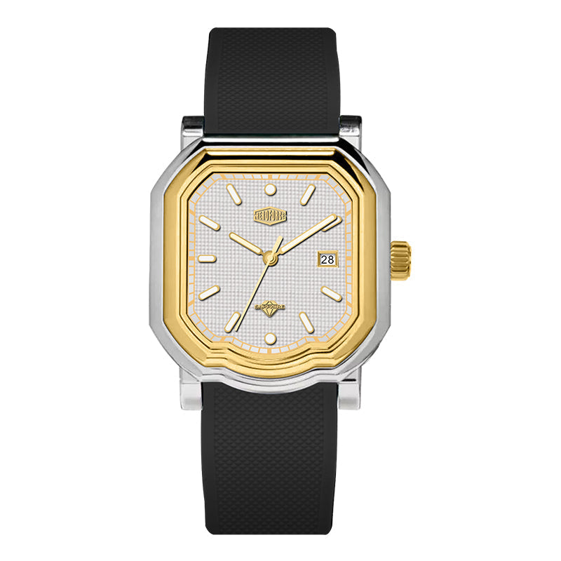 HeroForce 5051P – Men’s Square Business Watch with Multi-Faceted Bezel and Date Martino Valenti