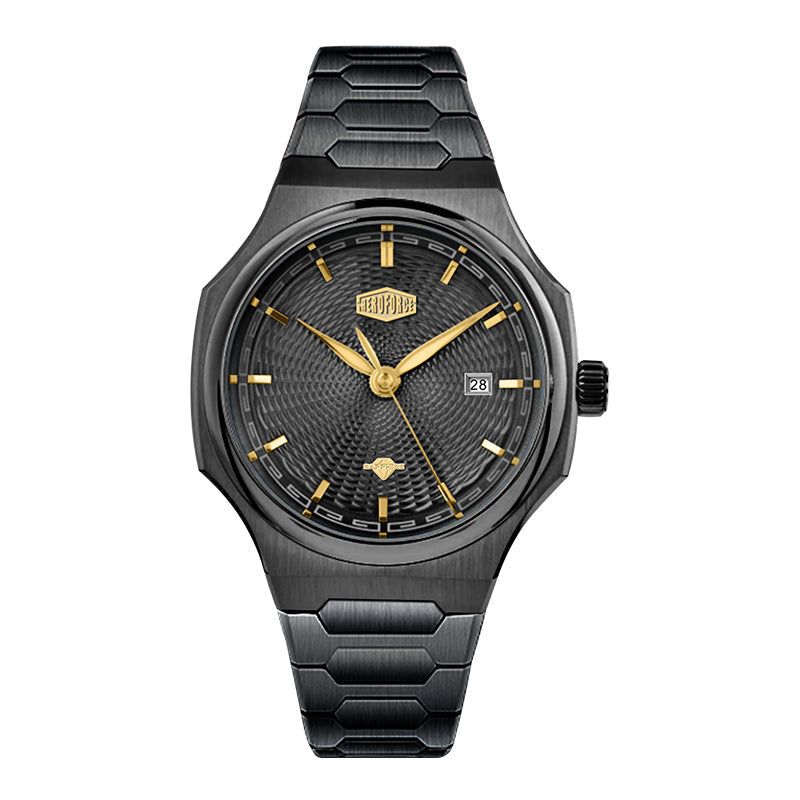 HeroForce 5006 - Sunburst Ripple – Luxury Watch with Radial Textured Dial Martino Valenti
