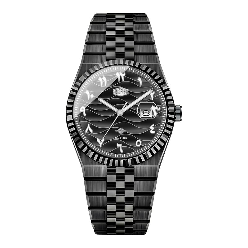 HeroForce 5036B - Ocean Wave – Arabic Dial Watch with Fluted Bezel Martino Valenti