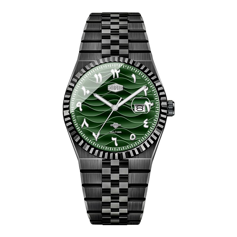 HeroForce 5036B - Ocean Wave – Arabic Dial Watch with Fluted Bezel Martino Valenti