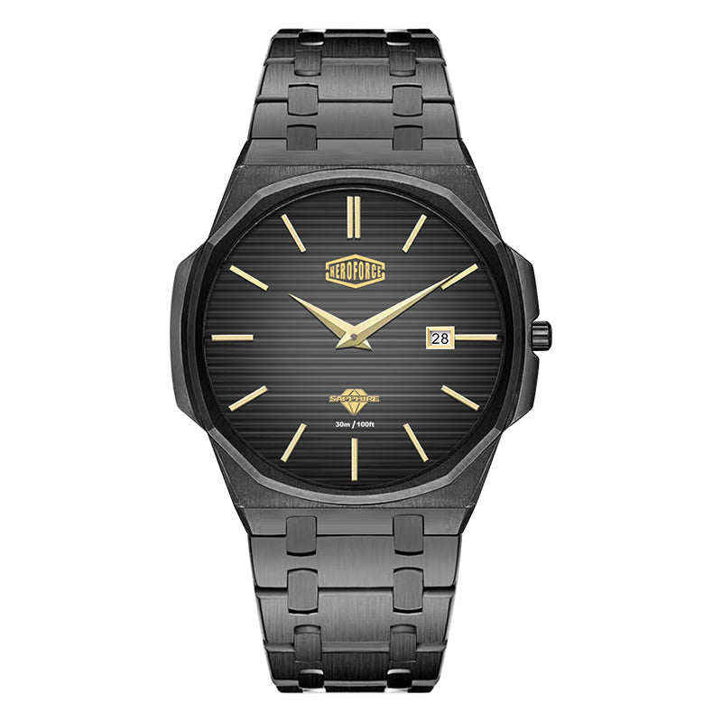 HeroForce 5040B – Men’s Octagonal Bezel Watch with Textured Dial Martino Valenti