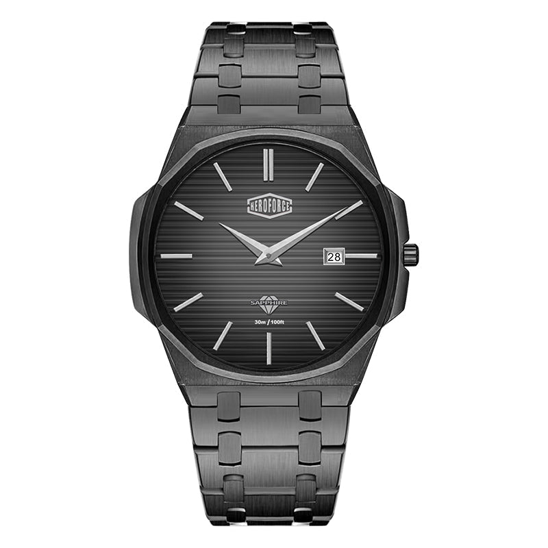 HeroForce 5040B – Men’s Octagonal Bezel Watch with Textured Dial Martino Valenti