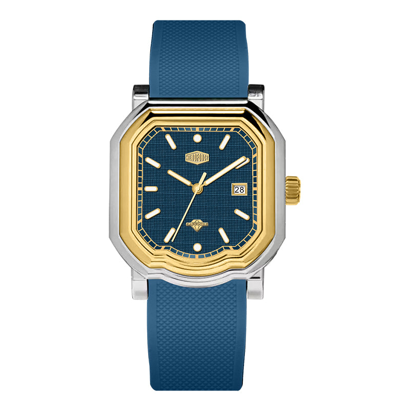 HeroForce 5051P – Men’s Square Business Watch with Multi-Faceted Bezel and Date Martino Valenti