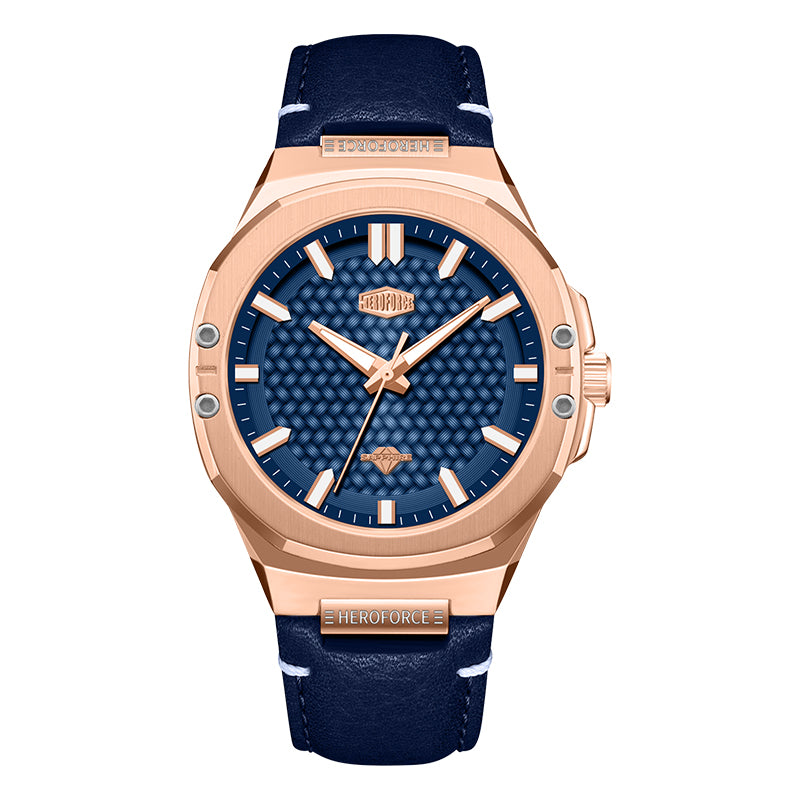 HeroForce 5033B - Luxury Men's Analog Wrist Watch – Leather Strap Martino Valenti