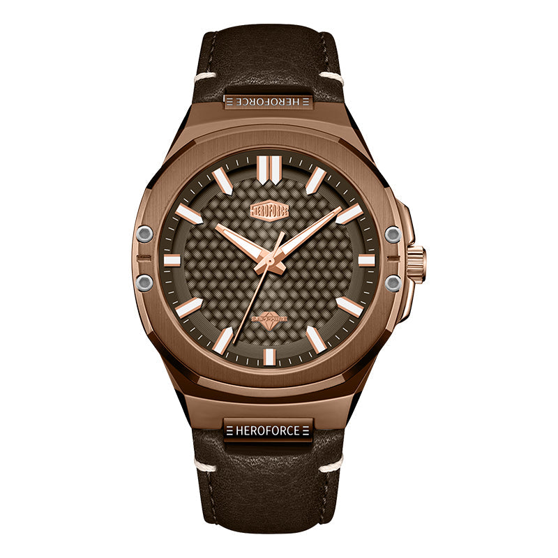 HeroForce 5033B - Luxury Men's Analog Wrist Watch – Leather Strap Martino Valenti