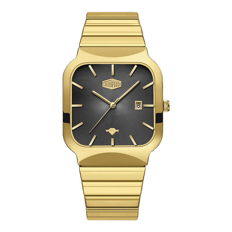 HeroForce 5055GL - Luxury Square Analog Watch with Sapphire Glass & Date Display Martino Valenti