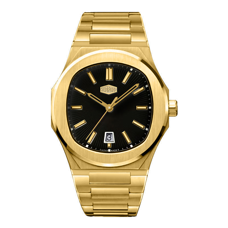 HeroForce 5046 – Luxury Analog Watch with Sunray Dial & Tapered Link Bracelet Martino Valenti