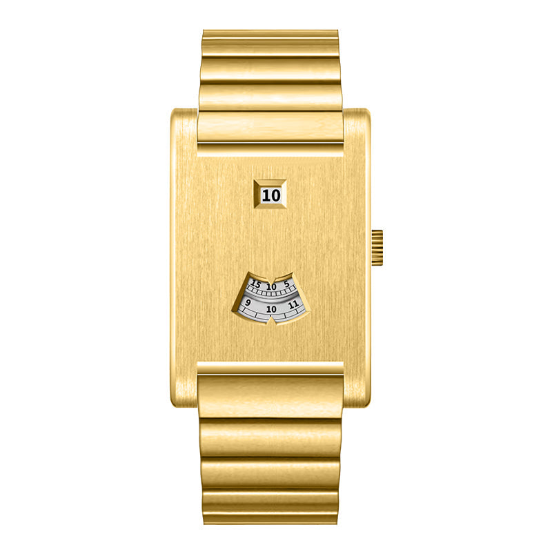 HeroForce 5035S – Jump-Hour Rectangle Watch with Integrated Cylindrical Bracelet Martino Valenti