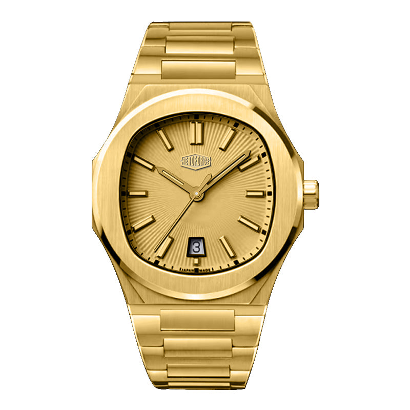 HeroForce 5046 – Luxury Analog Watch with Sunray Dial & Tapered Link Bracelet Martino Valenti