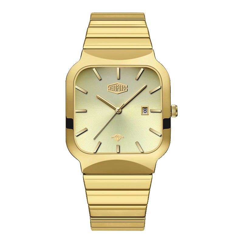HeroForce 5055GL - Luxury Square Analog Watch with Sapphire Glass & Date Display Martino Valenti