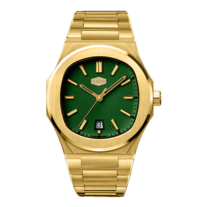 HeroForce 5046 – Luxury Analog Watch with Sunray Dial & Tapered Link Bracelet Martino Valenti