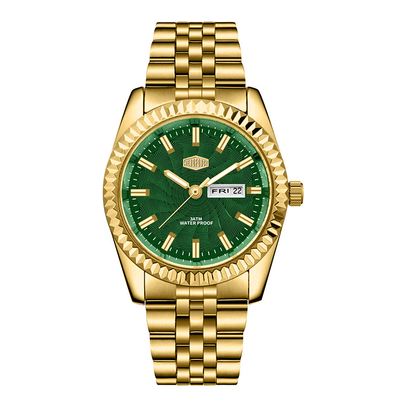 HeroForce 5083 – Luxury Analog Watch with Fluted Bezel & Sunburst Ripple Dial Martino Valenti