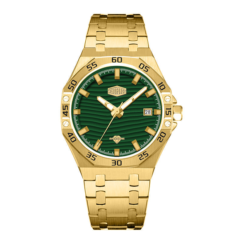HeroForce 5043 – Men’s Octagonal Bezel Watch with Wave Textured Dial Martino Valenti