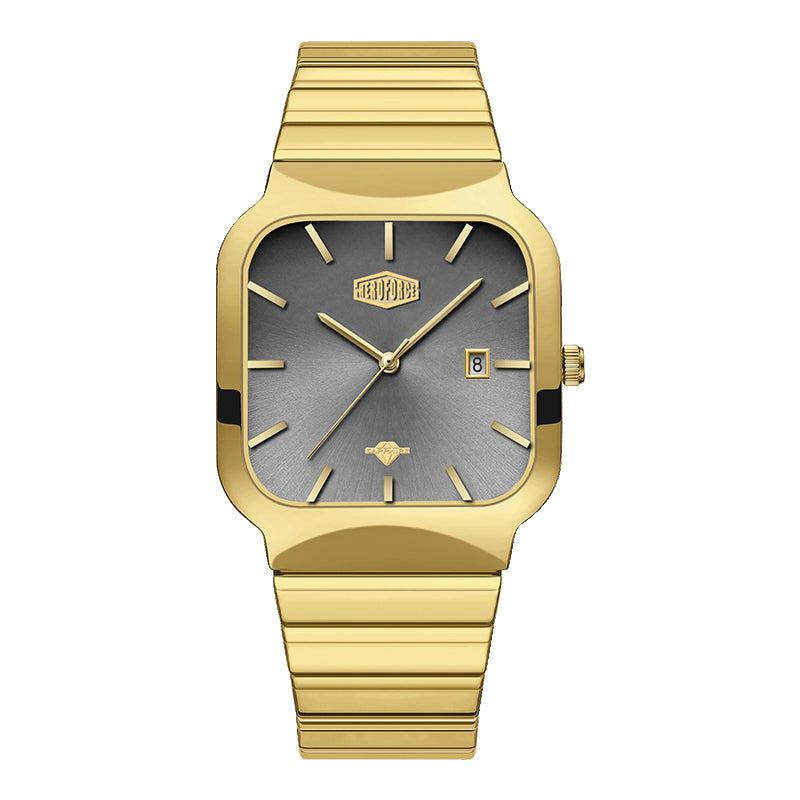 HeroForce 5055GL - Luxury Square Analog Watch with Sapphire Glass & Date Display Martino Valenti