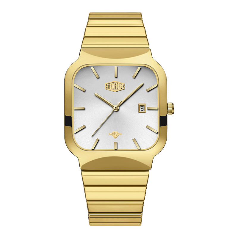 HeroForce 5055GL - Luxury Square Analog Watch with Sapphire Glass & Date Display Martino Valenti