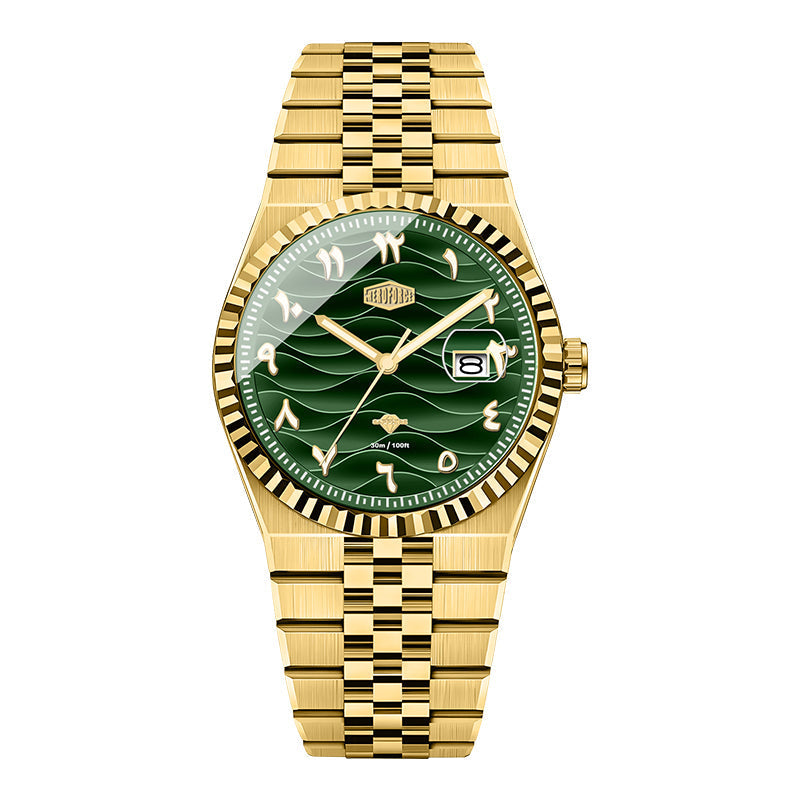 HeroForce 5036B - Ocean Wave – Arabic Dial Watch with Fluted Bezel Martino Valenti