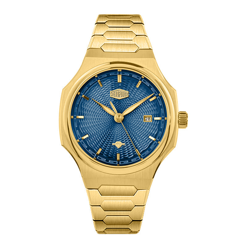 HeroForce 5006 - Sunburst Ripple – Luxury Watch with Radial Textured Dial Martino Valenti