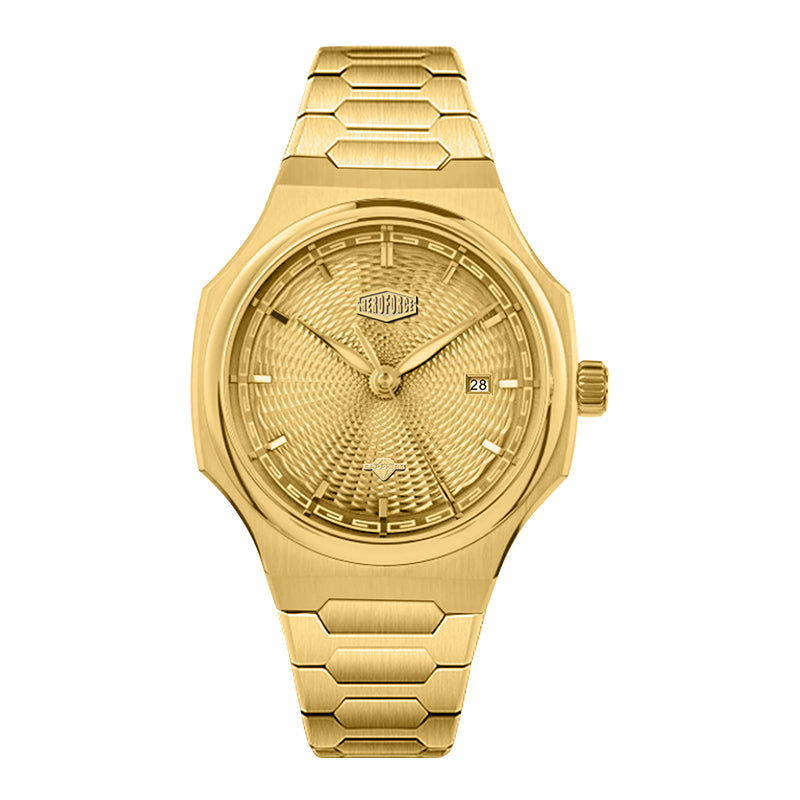 HeroForce 5006 - Sunburst Ripple – Luxury Watch with Radial Textured Dial Martino Valenti