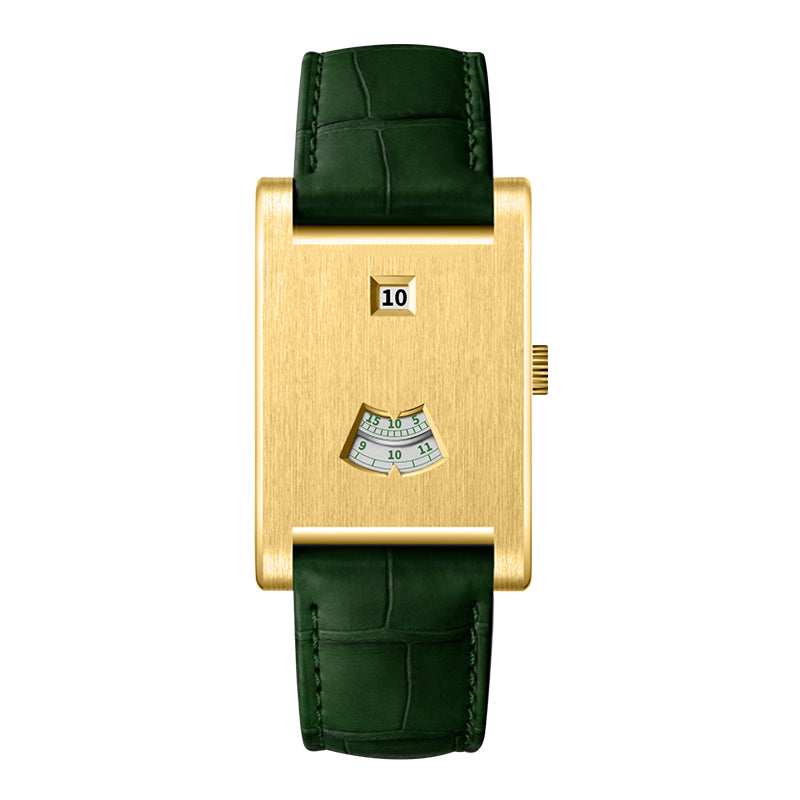 HeroForce 5035P – Jump-Hour Rectangle Watch with Embossed Leather Strap Martino Valenti