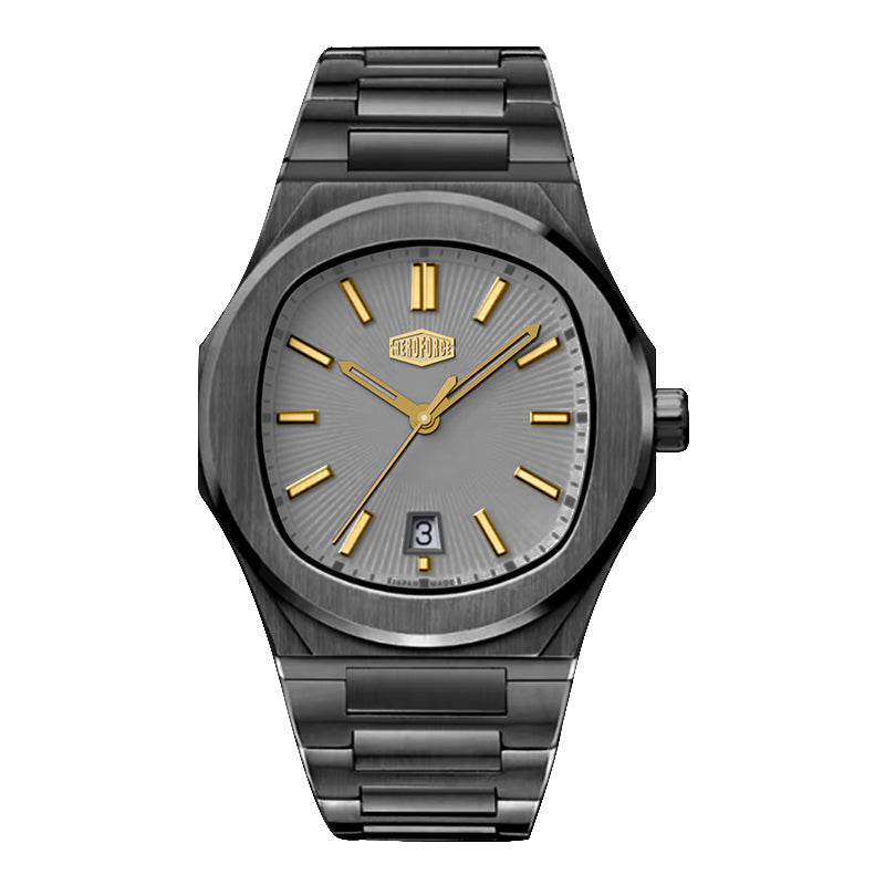 HeroForce 5046 – Luxury Analog Watch with Sunray Dial & Tapered Link Bracelet Martino Valenti