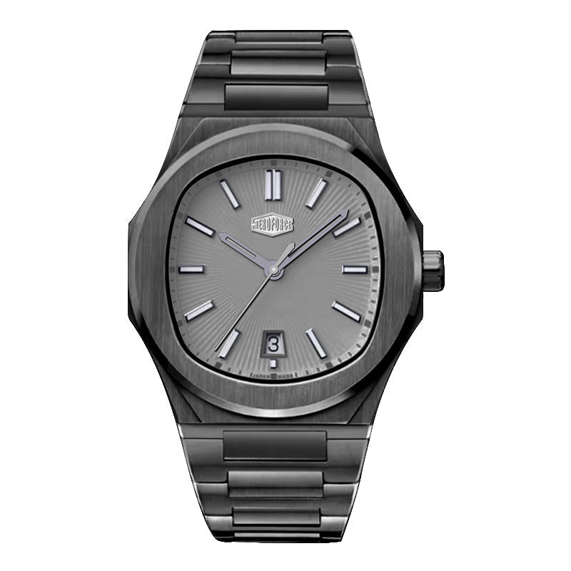 HeroForce 5046 – Luxury Analog Watch with Sunray Dial & Tapered Link Bracelet Martino Valenti