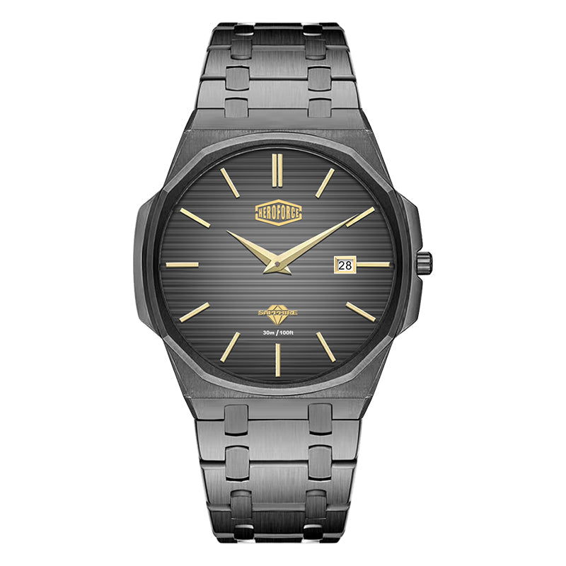HeroForce 5040B – Men’s Octagonal Bezel Watch with Textured Dial Martino Valenti
